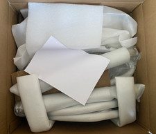 Pre-Owned Bar Stools Set of 2 Counter Chairs Adjustable Swivel PU Leather White