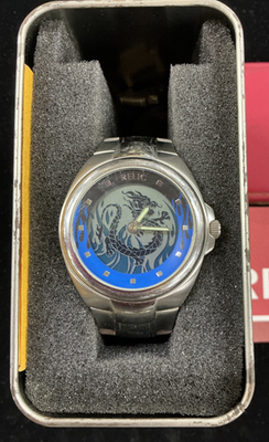 リカルメ  Relic Big Tic Animated Dragon Flames Stainless Steel Watch