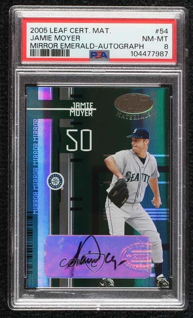 2005 Leaf Certified Materials 3/5 Jamie Moyer #54 PSA 8 Auto 1k2s