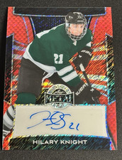 HILARY KNIGHT 2025 LEAF METAL WOMEN OF SPORT RED SHIMMER PRIZM 1/1 AUTO USA ๐ฅ๐ฅ