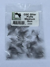 CDC OILER PUFFS - Fly Tying Cul de Canard Feathers by Hareline: MEDIUM DUN