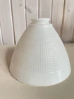 Vtg Torchiere Corning Milk Glass Lamp Shade Waffle Pattern 6x8 Open 2-1/4”Fitter