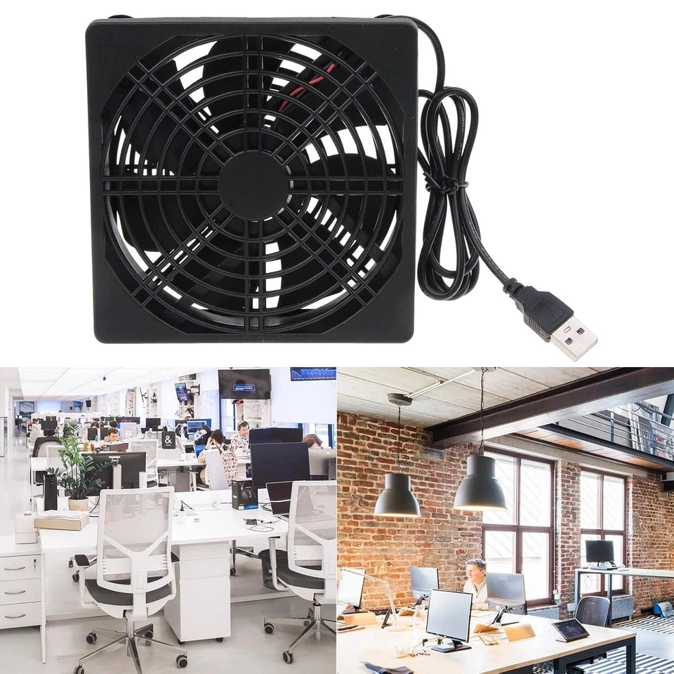 USB PC Ventilator Doppel lüfter 120mm Leise Gehäuselüfter Einstellbare Fan 5V - Bild 3 von 4
