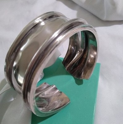 Artisan made Sterling Silver Gathered Cuff Bracelet