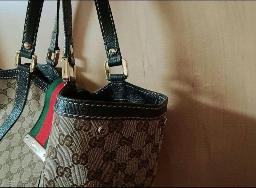 GUCCI GG Canvas Tote Bag Shoulder Bag Authentic Excellent Condition thumbnail 7