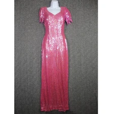 Vintage Nadine Sequin Gown Pink Flapper Barbie Size Small