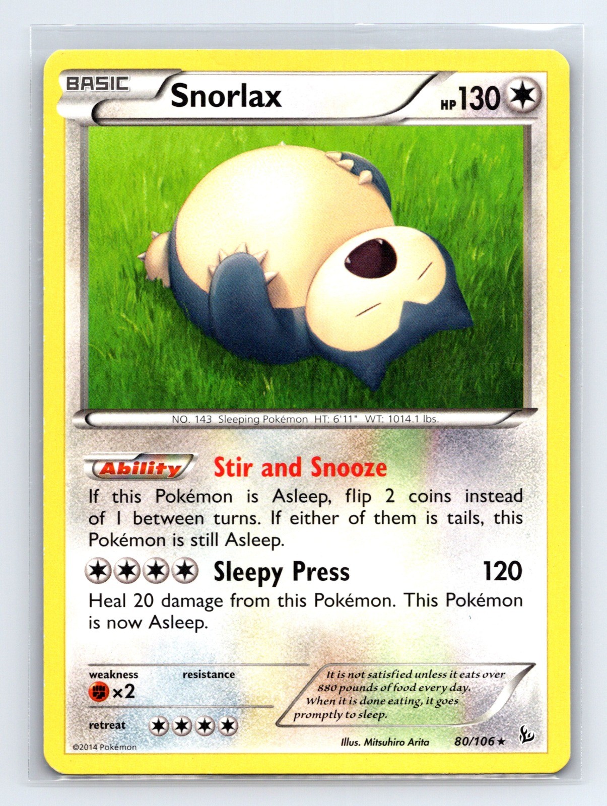Snorlax 80/106 XY - Flashfire MP Pokemon TCG