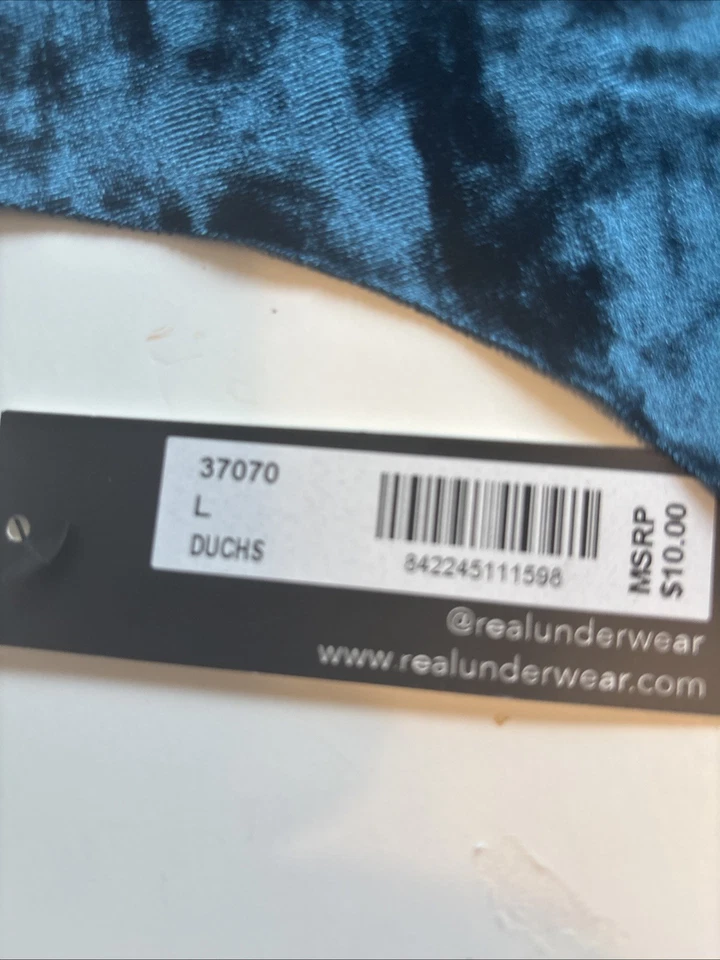 NEW! REAL UNDERWEAR Velvet Thong Bikini PANTIES & Triangle BRA GREEN VELOUR Sz L - Image 4 of 4