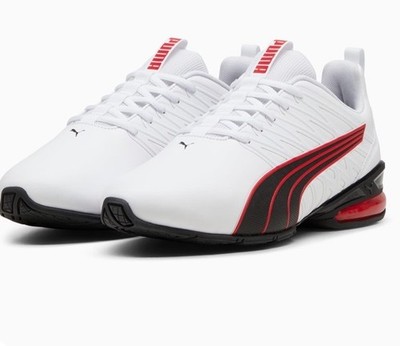 PUMA Velocity Nitro Men s Low Top Lace-Up Athletic Sneaker White/Red/Black.20ava