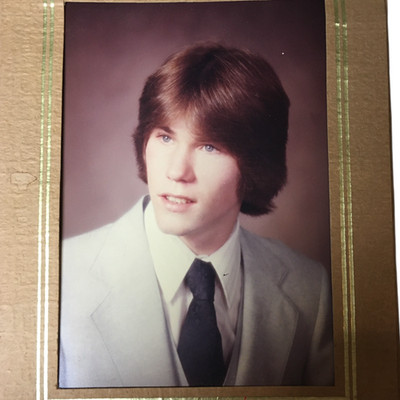 VTG School Portrait Photo Young Man Gray Suit Studio Pose Formal 1980s Style #2
