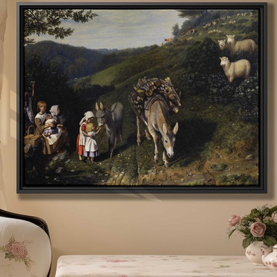 #ad Rustic Farmhouse Donkey Canvas Print Vintage Rural Oil Painting Wall Art Decor $211.11