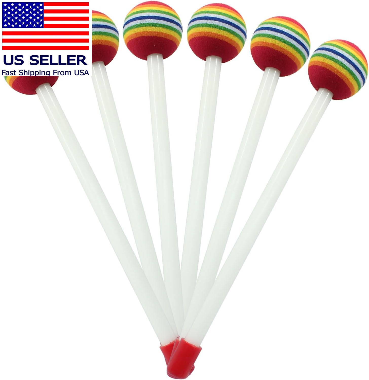 Lollipop Felt Drum Stick, 8.3 Inch, 6 Pieces
