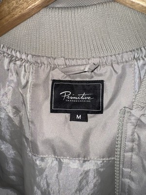 Primitive Apparel Bomber Jacket Beige Men's M Lightweight Zip Pockets