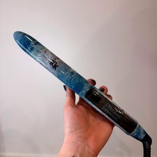 Bio Ionic 10X Pro Styling Iron 1 Inch Flat Iron Blue Marble ST-10X Vibrating EUC