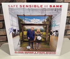 Alison Brown & STEVE MARTIN Autographed Safe, Sensible, And Sane Red Vinyl LP