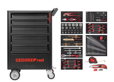 GEDORE Werkzeugsatz im Werkstattwagen GEDWorker 119-teilig R21560005