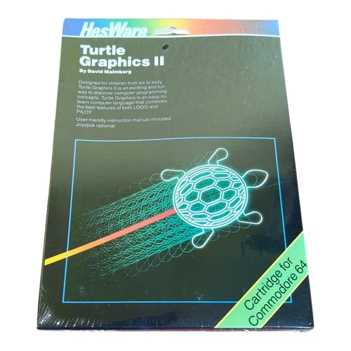 SEALED Turtle Graphics II Commodore 64 C64 Cartridge HesWare Rare NOS HES