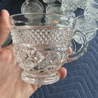 Set of 6 Vintage Anchor Hocking Wexford Handled Teacups / Coffee & Punch Cups