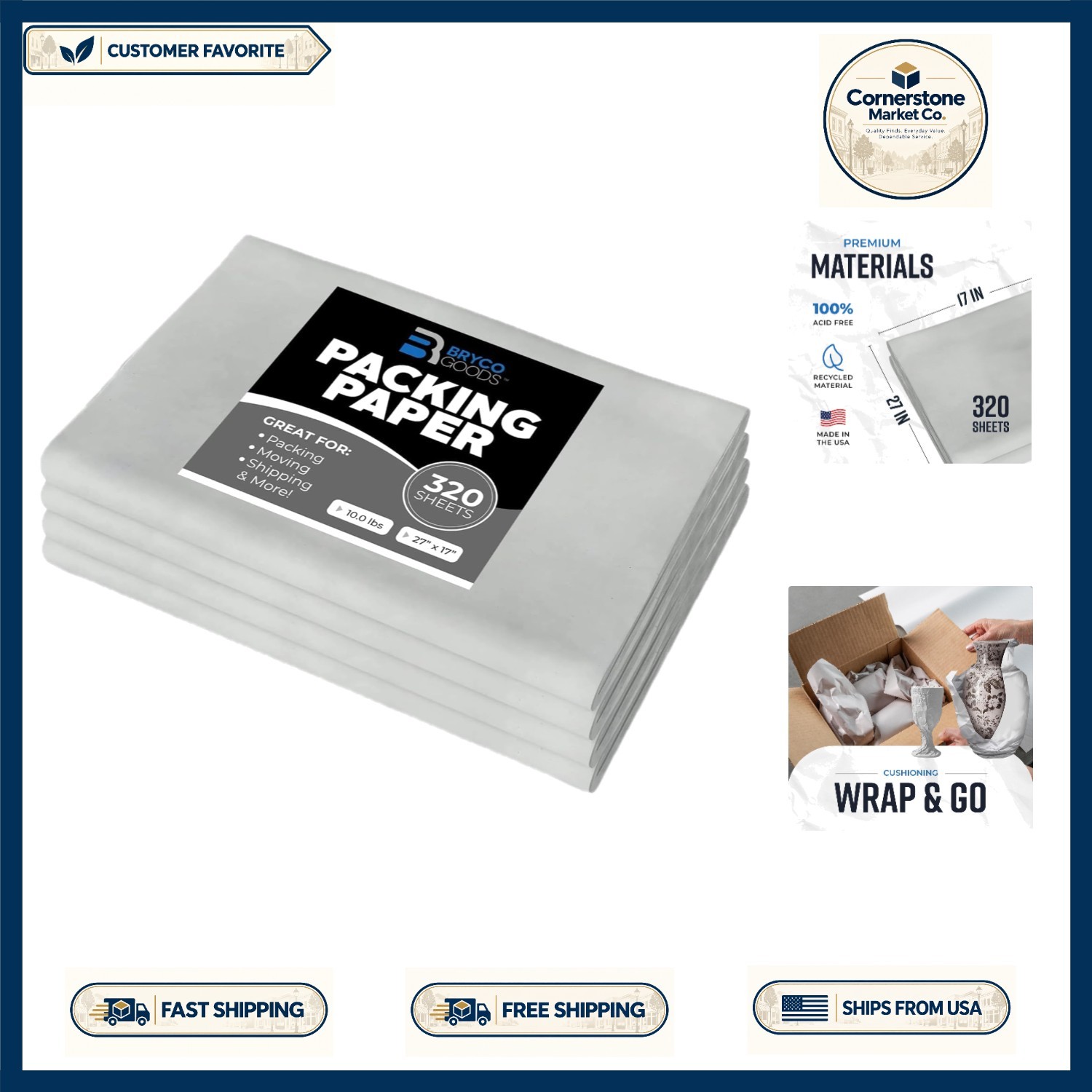 Newsprint Packing Paper Sheets 27x17 320 Count Moving Shipping Fragile Items