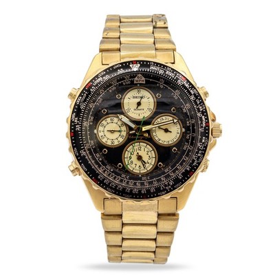 Seiko Flightmaster Chronograph Quartz Men's Watch Ref. 7T34-6A09