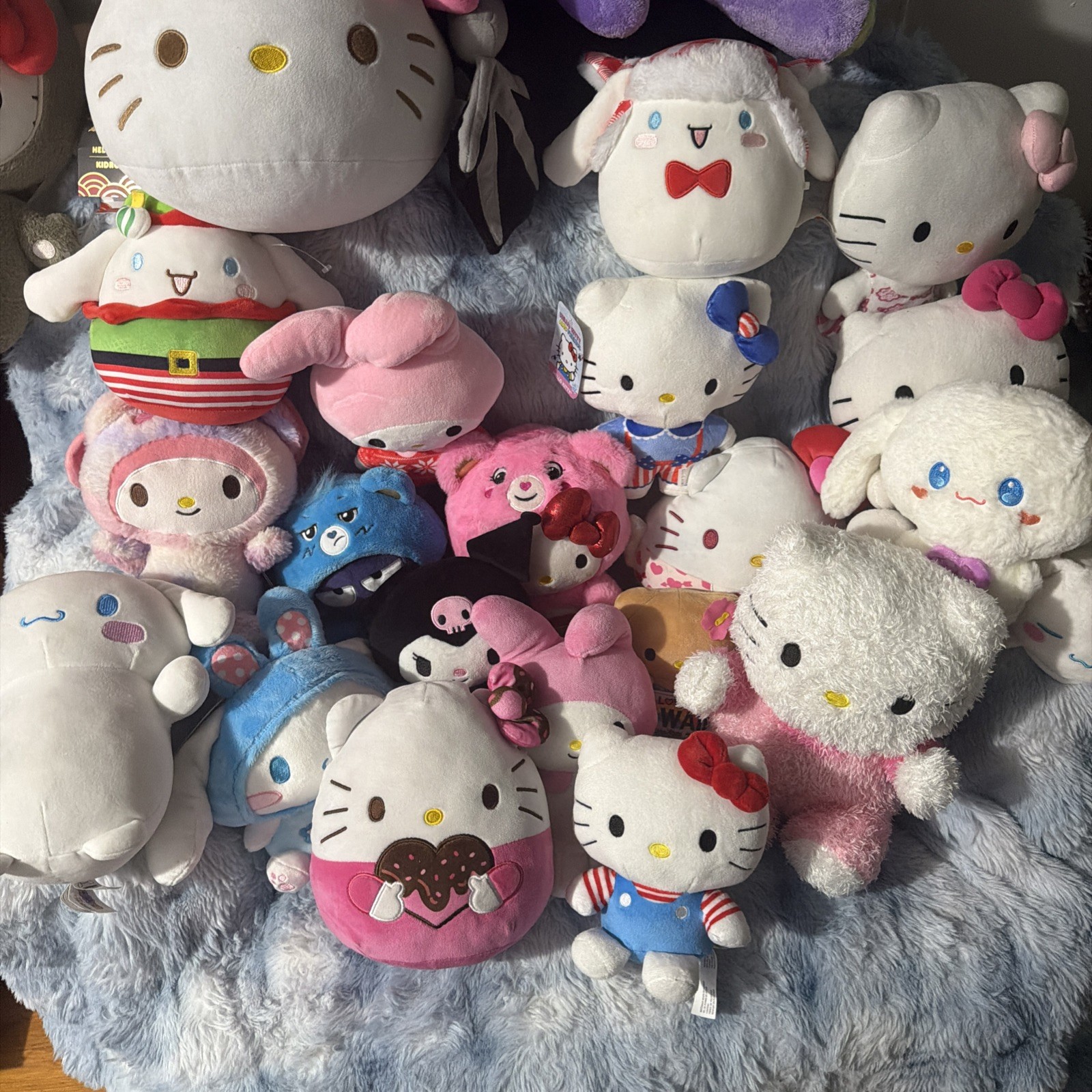 Sanrio Stuffed Plush Lot Of 23  Some with Tags My Melody Kuromi Cinnamoroll