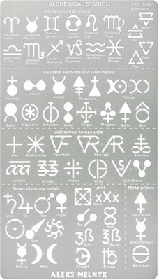 Alchemical Symbols Small Stencil 1PC Template for Wood Burning Metal Stencil