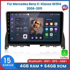 Für Mercedes Benz C Klasse W204 S204 4+64GB 8-Kern Carplay Android15.0 Autoradio Für Mercedes Benz C Klasse W204 S204 4+64GB 8-Kern Carplay Android15.0 Autoradio