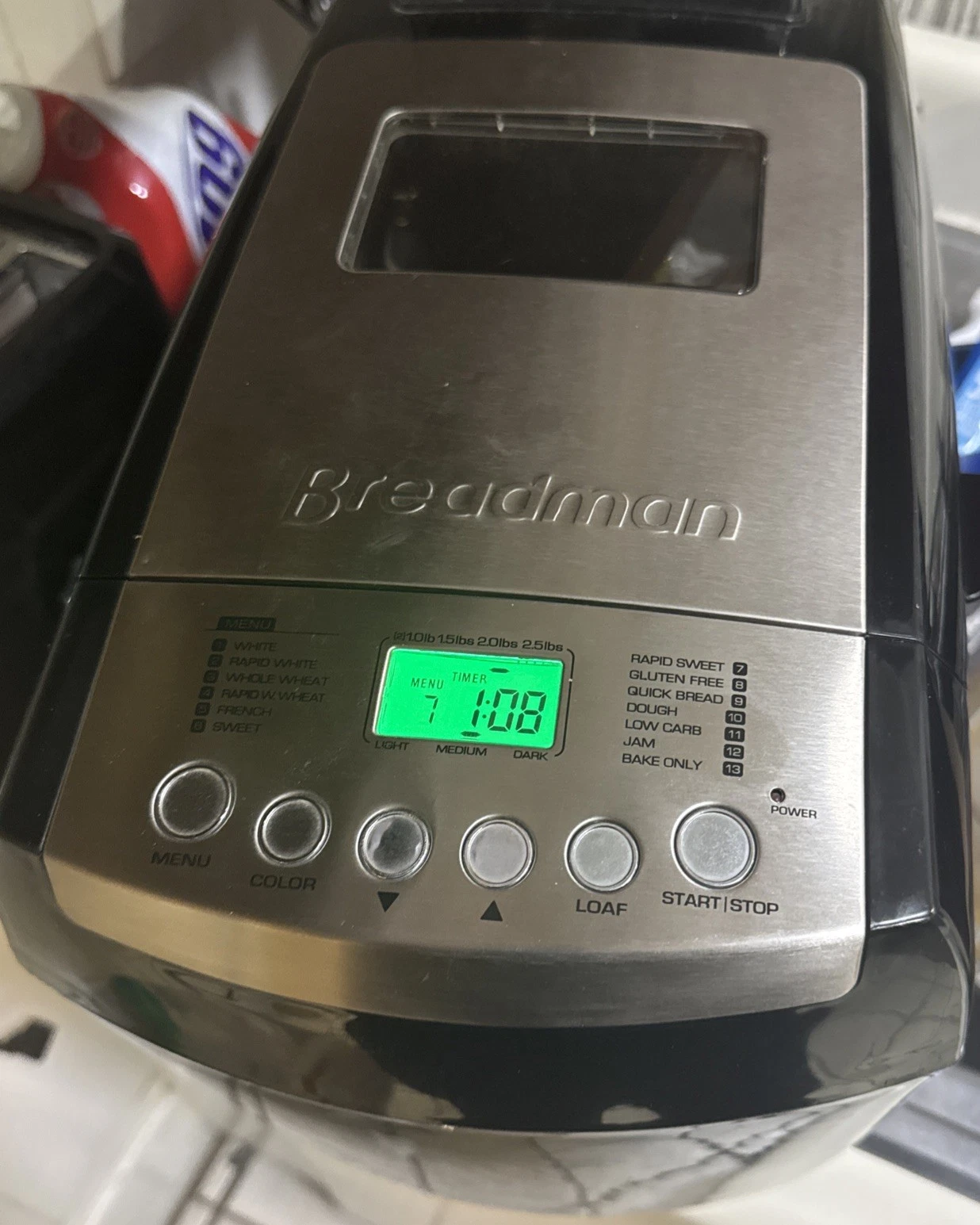 Breadman 2.5lb. Bakery Pro Bread Machine, Black/Stainless Steel, BK2000B