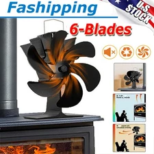 6-Blades Heat Powered Fireplace Fan Wood Burning Stove Fan Eco Fan for Home Wood