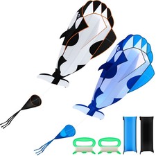 2 Pcs Huge 3D Kite for Adults 47 Inch Adult Easy to Fly Beach Orca Whale Glid...