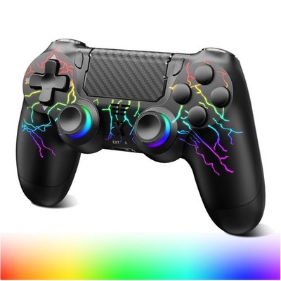 Wireless Game Controller, Compatible with PS-4, Dual Vibration, RGB