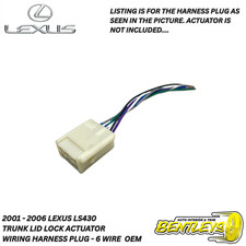 2001 - 2006 LEXUS LS430 TRUNK LID LOCK ACTUATOR LATCH WIRING HARNESS PLUG 6 WIRE