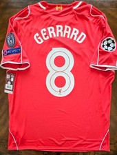 2014/15 WARRIOR LIVERPOOL 8 GERRARD UCL Champions League Home Football Shirt