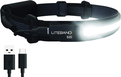LITEBAND ACTIV Rechargeable LED Headlamp, 520 Lumens, 210° Wide Beam, Lightweigh