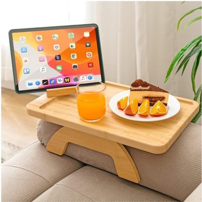 Anti-Slip Bamboo Sofa Tray 15.35'' x 9.85''