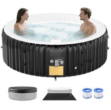 Inflatable Hot Tub 4 Person, Leak-Proof Portable SPA Pool with 120 Air Jets