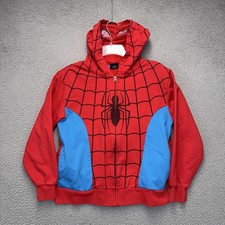 Marvel Hoodie Spider-Man Hoodie Youth 10/12 Red Full Zip Mask Fleece Costume