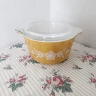 Vintage Pyrex 1 Quart Butterfly Gold Casserole Dish 473 With Lid 470-C