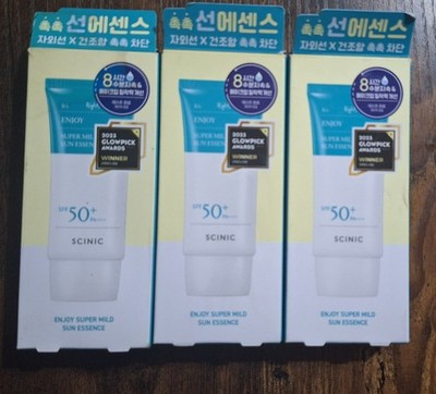 New Lot of 3 SCINIC Enjoy Super Mild Sun Essence 50ml 1.69 fl oz SPF50+ Exp 4/27