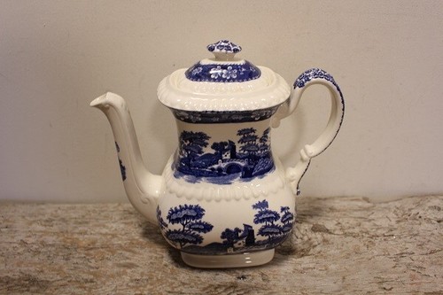 SPODE ENGLAND BLUE TOWER 8" COFFEE POT - Picture 1 of 5