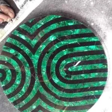 Beautiful Round Malachite Table Top, Dining Table, Coffee Table, Resin Table Top