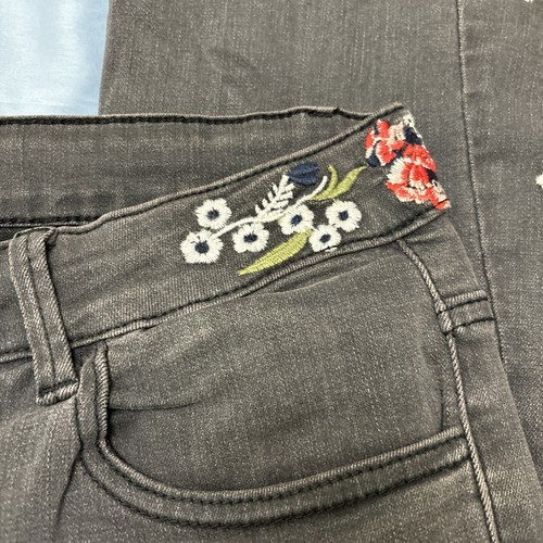Th.Creasa High Waist Jeans Denim bestickt Schlag Schlag Schlaghose schwarz 3XL - Bild 5 von 7
