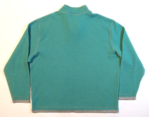 Paradise Collection 1/4 Zip Men’s Size XL Long Sleeve Thermal Waffle Teal & Grey - Picture 7 of 13