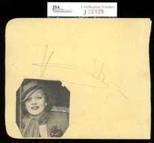 Marlene Dietrich JSA Coa Signed Album Page Autograph