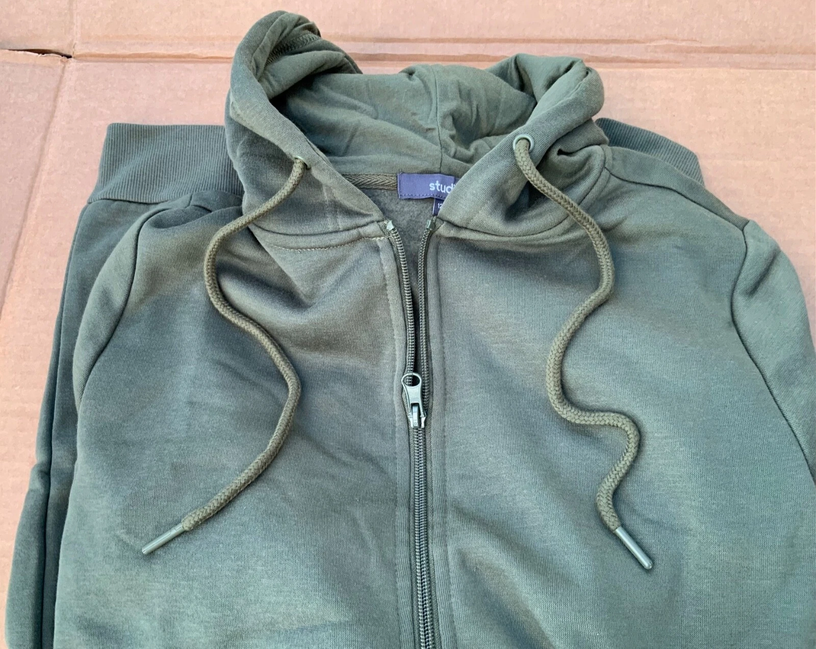Studio Womens Full Zip Through Soft Fleece Hoodie Khaki 16/18 Longline to knees
Opens in a new windo
