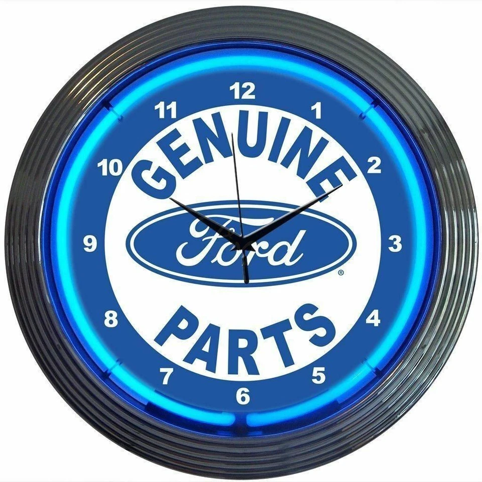 NEONETICS Ford Genuine Parts Licensed 15" Neon Hanging Wall Clock 8FRDGP