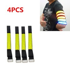 4PCS LED Flashing Wrist Band Glow Armband Jogging Reflector Band Flashing Light