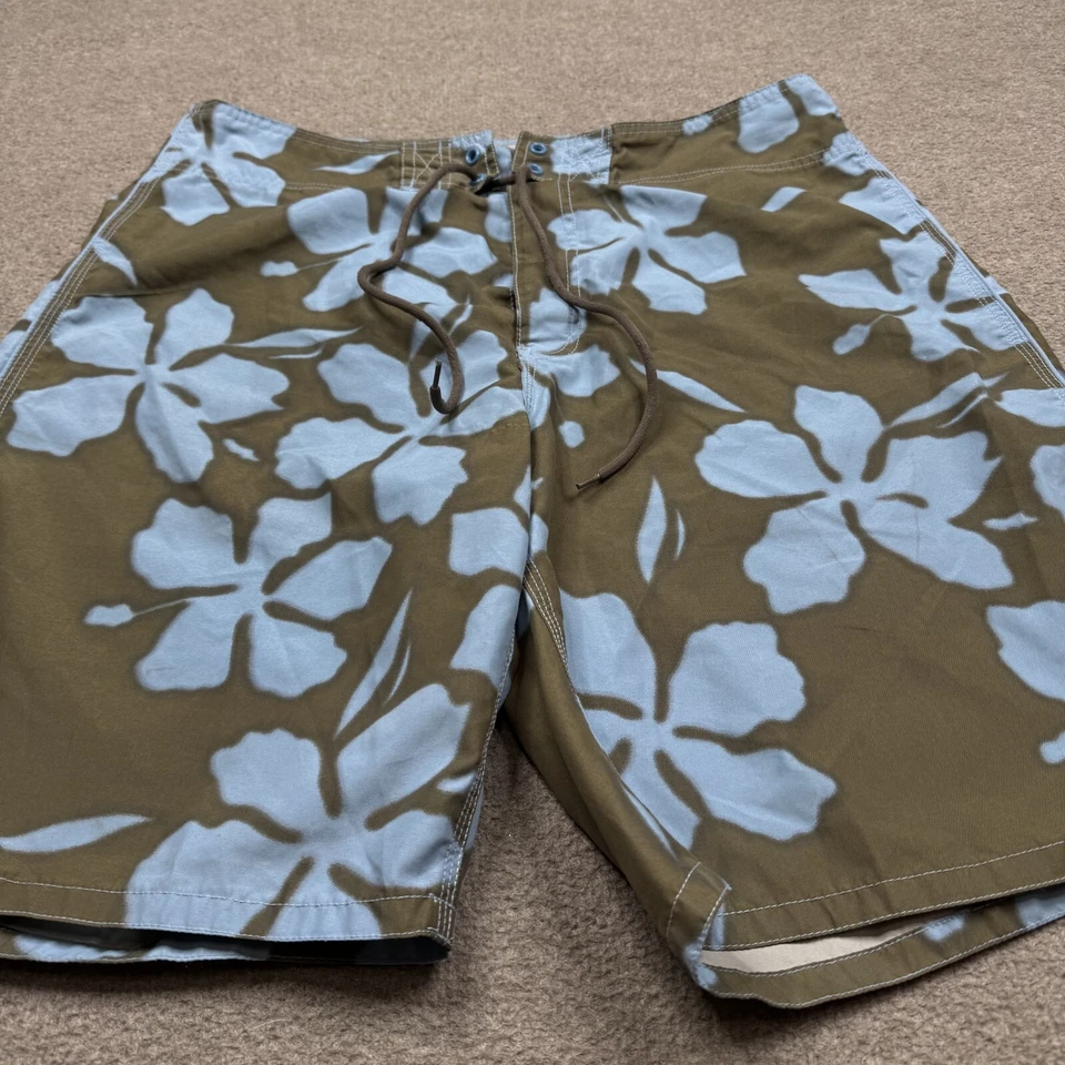 Pantalones Cortos de Hombre Mossimo Talla 36 Verde Floral Cordones De Colección Y2k Natación Foto 2 de 4