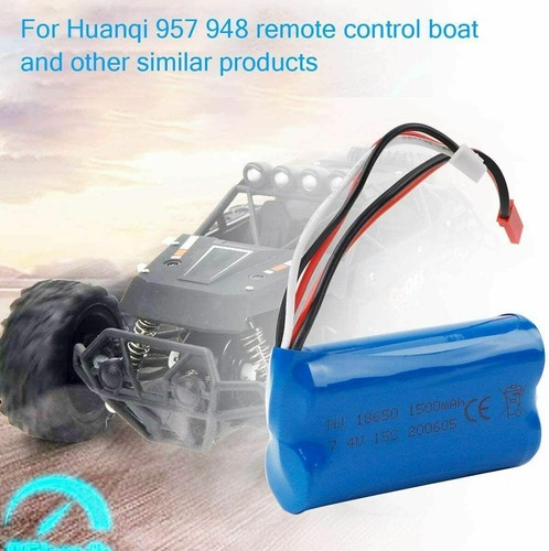 2 PIEZAS Batería de iones de litio 7,4V 1500mAh Enchufe JST para Coche de radiocontrol Barco Helicóptero MJX T10 - Imagen 3 de 7