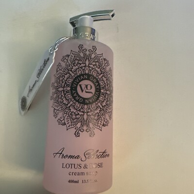New Bottle Vivian Gray Aroma Selection Lotus & Rose Cream Soap 13.5 fl oz C38